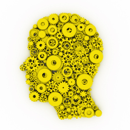 Head of gears. 3D.の写真素材