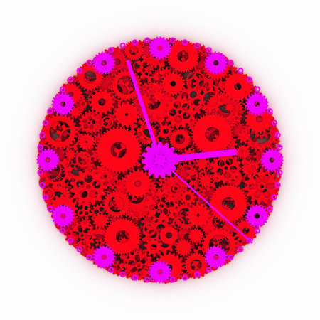 Watch of gears. Colored clock. 3D.の写真素材