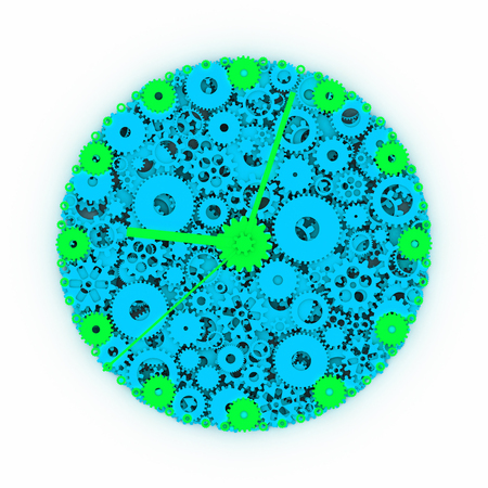 Watch of gears. Colored clock. 3D.の写真素材