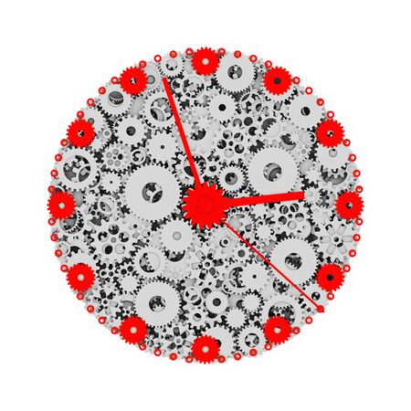 Watch of gears. Colored clock. 3D.の写真素材