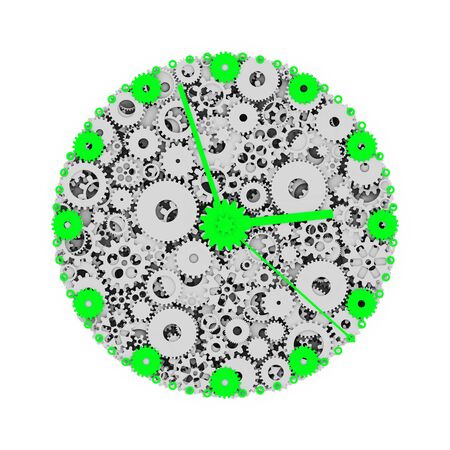 Watch of gears. Colored clock. 3D.の写真素材
