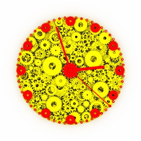 Watch of gears. Colored clock. 3D.の写真素材