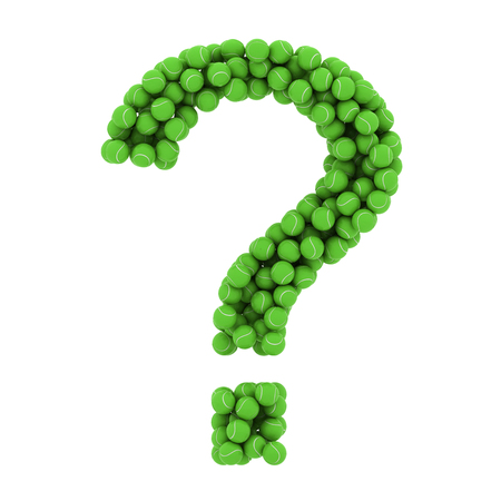 The question mark of tennis balls. The figure of balls. 3D.の写真素材