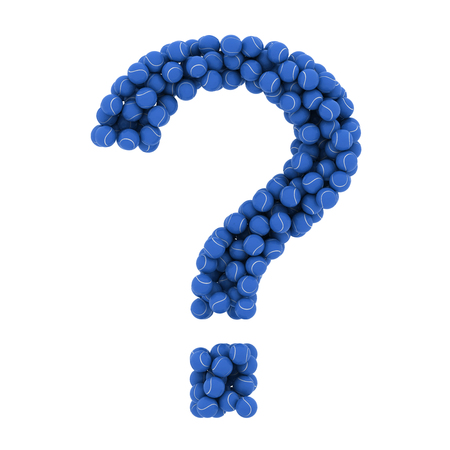 The question mark of tennis balls. The figure of balls. 3D.の写真素材