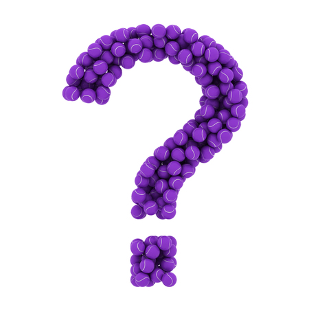The question mark of tennis balls. The figure of balls. 3D.の写真素材