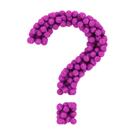 The question mark of tennis balls. The figure of balls. 3D.の写真素材