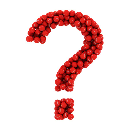 The question mark of tennis balls. The figure of balls. 3D.の写真素材