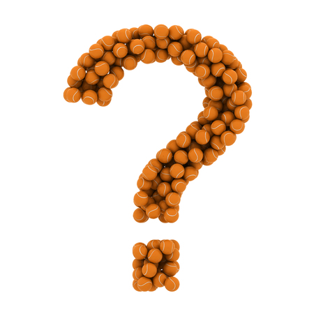 The question mark of tennis balls. The figure of balls. 3D.の写真素材