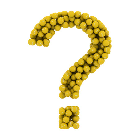 The question mark of tennis balls. The figure of balls. 3D.の写真素材