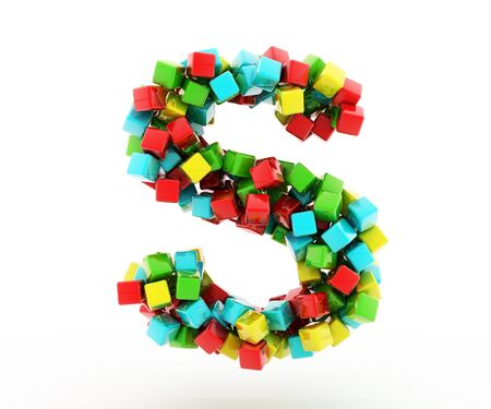 Letters S of colorful cube.の写真素材