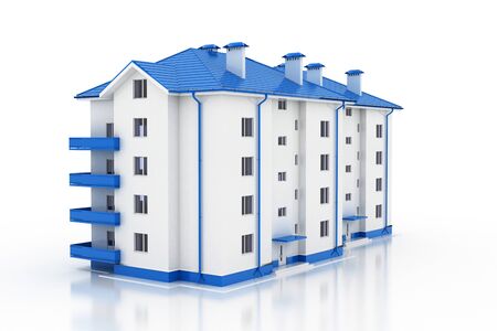 Modern office building illustration isolated on white background.の写真素材