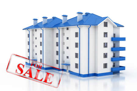 Property market. Stamp sale of real estate. 3D.の写真素材