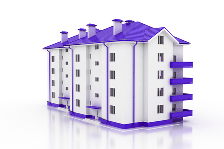 Modern office building illustration isolated on white background.の写真素材