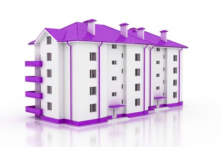 Modern office building illustration isolated on white background.の写真素材