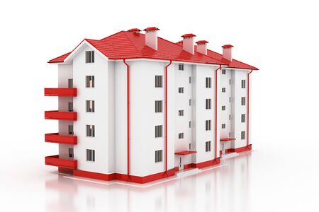 Modern office building illustration isolated on white background.の写真素材