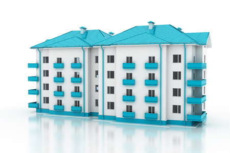 3D render of the building. The apartment on a white background.の写真素材