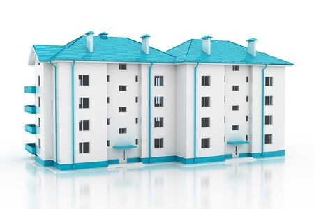 3D render of the building. The apartment on a white background.の写真素材