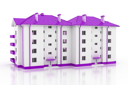3D render of the building. The apartment on a white background.の写真素材