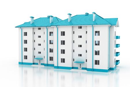 3D render of the building. The apartment on a white background.の写真素材