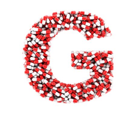 The letter G of the medications on a white background.の写真素材