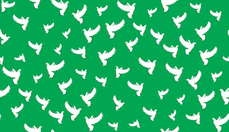 Vector seamless background of pigeons. Pattern of doves is perfect for printing.のイラスト素材