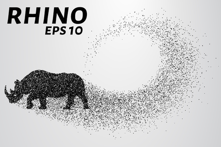 Rhino of the particles. Rhino consists of small circles.のイラスト素材