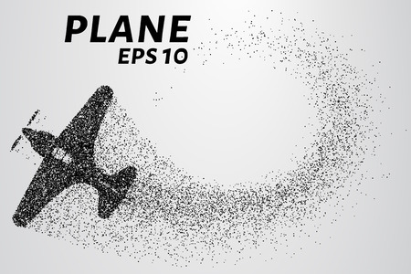The plane of the particles. The aircraft consists of small circles.のイラスト素材