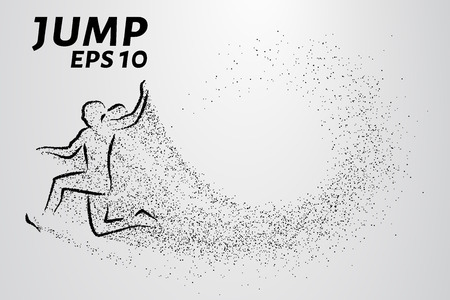 Jumper particles. Silhouette of a jumper of the small circles.のイラスト素材