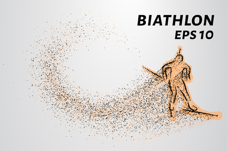 The biathlon is made up of particles. Sketch biathlon circles drifting with the wind.のイラスト素材