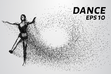 Silhouette of dancing particles. The dance consists of small circles.のイラスト素材