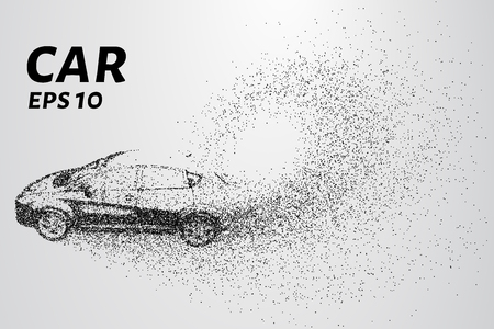 Car from the particles. The vehicle consists of small circles.のイラスト素材