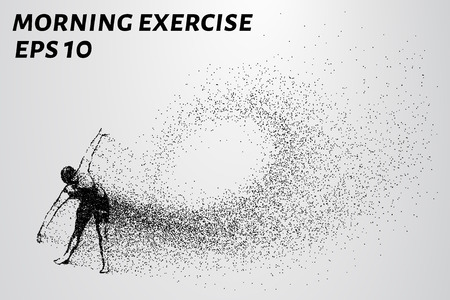 Morning exercises of the particles. Gymnastics consists of small circles.のイラスト素材