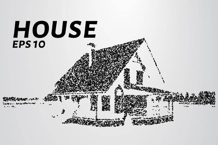 The house consists of particles. Vector illustration of country house consists of small circles. EPS 10.のイラスト素材