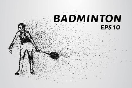 Badminton of particles. Badminton consists of small circles. Badminton into smaller molecules.のイラスト素材