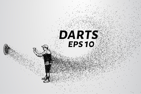 Darts of particles. Darts of dots and circles. Darts breaks down into smaller molecules.のイラスト素材