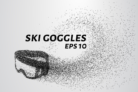 Ski goggles of the particles. Glasses consist of circles and dots. Sunglasses crumble into small pieces.のイラスト素材