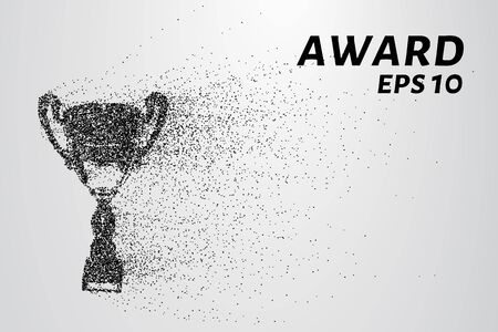 The award of the particles. Sports trophy consists of circles and points.のイラスト素材