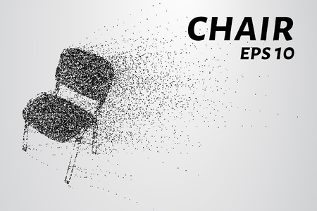 Chair made of particles. The chair crumbles into small circles and dots.のイラスト素材
