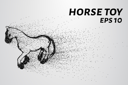 Toy particles. The horse toy is made of circles and dots.のイラスト素材