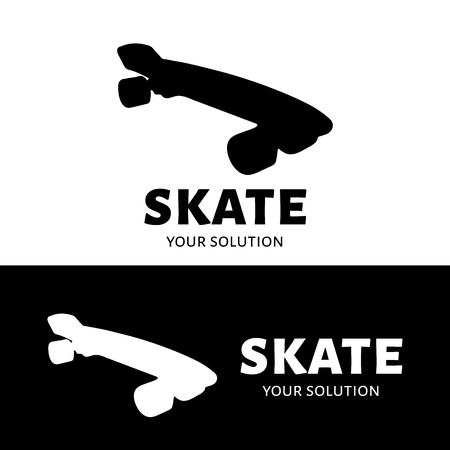 Vector logo skate. Brand logo in the shape of a skateboard.のイラスト素材