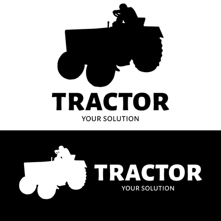 Tractor  logo. Brand logo in the shape of a tractorのイラスト素材