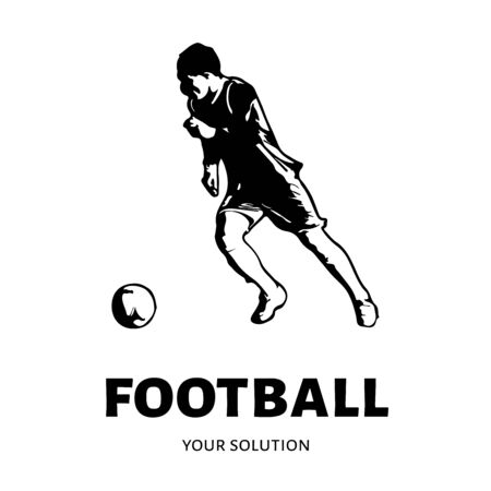 Football  logo. Brand's logo in the form of a soccer playerのイラスト素材