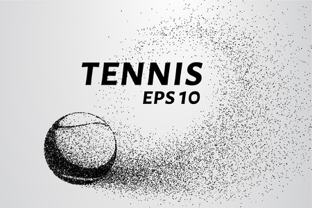 Tennis of particles. A tennis ball consists of circles and points.のイラスト素材