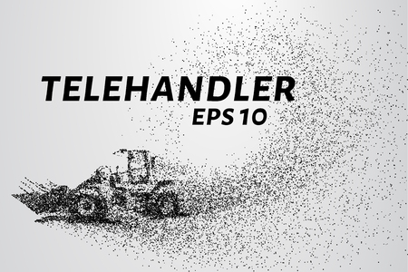 Telehandler of the particles. Telescopic loader consists of circles and points.のイラスト素材