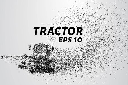 Tractor of the particles. The tractor consists of small dots and circles.のイラスト素材