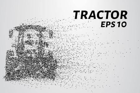 Tractor of the particles. The tractor consists of small dots and circles. Vector illustrationのイラスト素材