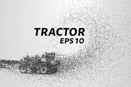 Tractor of the particles. The tractor consists of small dots and circles.のイラスト素材