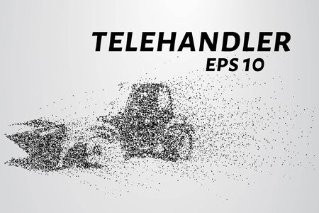 Telehandler of the particles. Telescopic loader consists of circles and points.のイラスト素材