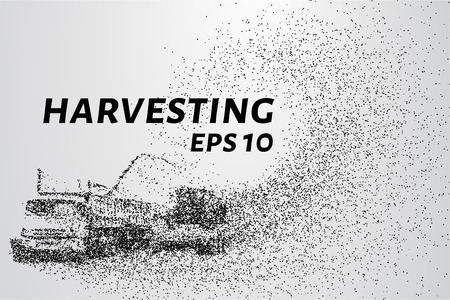 Harvesting of the particles. The harvest consists of small dots and circles.のイラスト素材