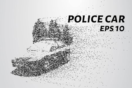 Police car of the particles. Police car consists of dots and circles. Vector illustration.のイラスト素材